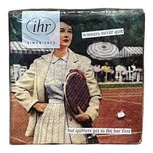 Winner Tennis Funny Cocktail Napkins by Anne Taintor Set of 20 New